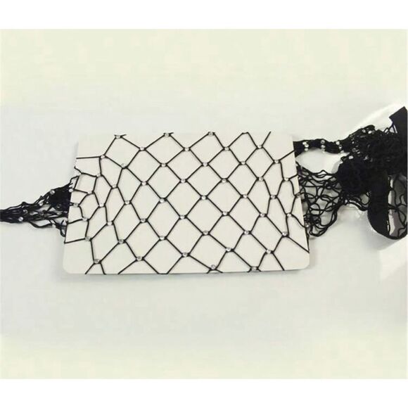 Rhinestone Studded Fishnet Tights - Picture 4 of 6